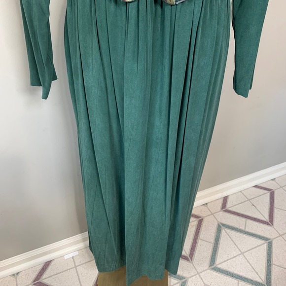 VTG Carol Anderson Green Dress with with Tapestry Bodice Size 6 - Picture 12 of 15